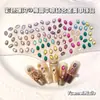 Tendencias de Tiktok y Xiaohongshu Accesorios de Arte de Uñas Redondos Planos de Aleación de Diamante Coloridos Diamantes Brillantes Base Dorada y Plateada Decoraciones para Uñas