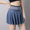 Shorts Esportivos Calça Saia Feminina Anti-luz Solta Shorts Fitness com Bolso Yoga Treinamento Secagem Rápida Corrida Calça Saia de Cintura Alta