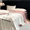 Conjunto de Edredom de Seda Gelada Refrescante de Verão com Quatro Peças, Edredom de Verão Lavável à Máquina, Edredom para Dormitório com Ar Condicionado, Núcleo de Edredom Individual