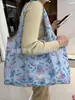 Bolsa de Compras Dobrável Ecológica de Tecido Oxford 210D, Grande Capacidade Supermercado Leve Tote Bolsa Ecológica, Bolsa de Ombro, Portátil