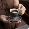 Xícara de café expresso, esmaltada estilo italiano, de parede grossa, extra grande, padrão europeu, xícara e pires de café coloridos clássicos, 80ml