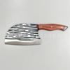 Mango de simulación de grano de madera acero inoxidable cuchillo de cocina para cortar huesos cuchillo de cocina famoso en Internet patrón martillado forjado de alta resistencia doméstico comercial