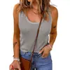 Comércio Exterior 2023 Amazon Moda Feminina Europeia e Americana Primavera e Outono Novo Colete Quente Camiseta Confortável Casual Cor Sólida Gola U para Mulheres