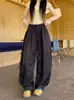 Pantalones de trabajo de pierna ancha con cordón en stock para mujer, pantalones largos casuales de caída suelta para otoño 2026, pantalones de paracaidista curvos adelgazantes