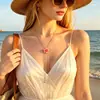 Collares con Colgante Transfronterizos Europeos y Americanos, Cadena para Clavícula de Flor Esmaltada Estilo Festivo, Joyería al por Mayor de Diseño de Nicho de Lujo Ligero