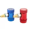 Conector rápido de manómetro de refrigerante, herramienta de recarga de refrigerante para aire acondicionado automotriz, conector rápido ajustable de alta/baja presión R134a.