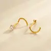 Joyas para Piercing de Nariz de Titanio G23 Barra S F136 Titanio Incrustado Zircón Clavo de Nariz Moda Versátil Popular Europeo y Americano Joyería de Comercio Exterior