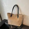 Bolsa de Veludo Cotelê de Nicho para Comércio Exterior Feminina Nova de Grande Capacidade Casual Bolsas de Mão Tote Bolsa de Ombro Tendência para o Dia a Dia