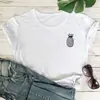 Camiseta Feminina 2022 Nova Moda Abacaxi Pequeno Estampado Verão Camiseta Feminina Casual Fresca Pequena Branca Versátil Top