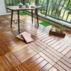 Piso de Madeira Carbonizada para Exterior Terraço Balcão Espesso Encaixável Madeira Plástica Instalação Autoportante Madeira Anticorrosiva Impermeável Reforma de Quintal