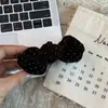 Pinza de Plátano con Lazo de Cielo Estrellado con Pedrería de Terciopelo Estilo Coreano Pasador Elegante de Lujo Ligero para la Parte Posterior de la Cabeza Accesorio de Cabello de Moda para Mujeres