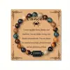 Pulseiras de Pedra Natural do Zodíaco com 12 Signos, Embaladas em Cartão, Design Único, Pedras Guardiãs do Zodíaco, Pulseiras de Aniversário, Fornecimento Transfronteiriço da Moda