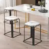 Taburete de Hierro Forjado Apilable para el Hogar Moderno Simple Cuadrado Taburete Simple para Tienda Sala de Estar Mesa de Comedor Taburete Taburete de Almacenamiento