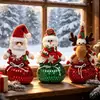 Decoración navideña transfronteriza bolsa de lentejuelas adorno de muñeca juguete de punto decoración de regalo muñeco de Papá Noel de dibujos animados