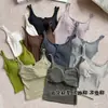 8201# Nova Camisola de Outono Simples com Design de Botão Escovado, Bojo no Peito, Roupa Íntima, Costas Bonitas, Regata, Top para Menina Spicy