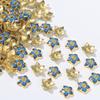 Antigo dourado de areia gota óleo porta-flores decoração contas soltas pulseira DIY joias contas cloisonné espaçador acessórios materiais