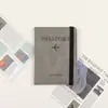 Libro de pasaporte transfronterizo correa de PU personalizada bolsa de almacenamiento de pasaporte RFID sensación de piel Cartera de viaje estuche de protección para certificado