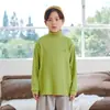 Novedad Otoño e Invierno 2025 Camisetas Interiores Gruesas Cepilladas de Doble Cara para Niños, Tops Cálidos de Cuello Alto para Niños al por Mayor