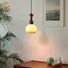 Lámpara colgante creativa de estilo medieval retro para mesita de noche de dormitorio, lámpara colgante de estilo simple color crema para mesa de comedor de bar de comedor