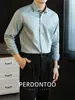 [Algodón Puro Dp Sin Planchar] Camisa Estilo Italiano Cuello Windsor para Hombre, Manga Larga, Primavera y Otoño, Negocios Ligeros, Resistente a las Arrugas, Fácil Cuidado, Camisa Blanca