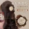 Elegante pinza de garra floral para peinado semi-recogido, nuevo modelo 2026 para mujer, pinza de tiburón de tamaño mediano para la parte trasera de la cabeza, accesorio para el cabello