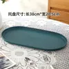 Prato de Jantar Oval Ins Prato de Sobremesa para Casa Plástico Criativo Anti-Queda Prato de Lanche para Restaurante Bandeja para Chá da Tarde Café
