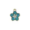 Accesorios DIY Aleación Esmalte Flor Pequeña de Cinco Pétalos Flor de Cerezo Pendientes, Adornos para Orejas, Colgantes, Pulseras, Collares, Llaveros, Dijes