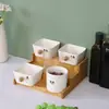 Estante de Almacenamiento de Escritorio de Bambú Estante para Especias Estante para Especias de Tres Niveles Extensible de Bambú Estante de Almacenamiento