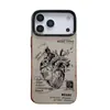 Diseño de Corazón tipo Boceto Adecuado para Apple 15 Plus, Funda de Teléfono Transfronteriza 16 Pro Max, Marca de Nicho iPhone 17, Trendy 13, Trendy 14