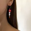 Brincos Pingente Rosto Sorridente de Argila Macia Estilo Étnico Brincos Longos com Contas Simples Joias Transfronteiriças Europeias e Americanas
