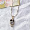 Collar Europeo y Americano Transfronterizo con Diamantes Incrustados, Personalidad Animal Búho Ángel Cruz Día de la Independencia Flor Brillo