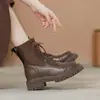 Botas Martin com aumento de altura para mulheres 2026 moda versátil novo estilo primavera e outono botas curtas de sola grossa para mulheres estilo britânico para mulheres baixas e magras