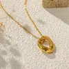 Colar Ins Minimalista Coringa Gota Colar de Aço Titânio Ouro 18k Preservação de Cor Colar Outono e Inverno Corrente Lã