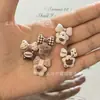 Urso de Bolo Relevo Acrílico Laço Estrela Contas Acessórios para Joias DIY Corrente para Celular Bolsa Chaveiro