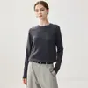 Nova camisa básica 100% caxemira para outono e inverno, suéter pullover versátil de gola redonda estilo coreano para mulheres, malha para usar por baixo