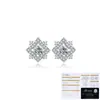 Pendientes de flor de estilo europeo y americano de moda para mujer, pendientes redondos de moissanita S925 de plata de ley de nicho, lujo ligero y de alta gama