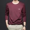 Camiseta modal de manga larga para hombre con cuello redondo, camiseta básica de primavera y otoño, ropa para mediana edad, nueva camiseta 2025 de alta calidad
