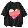 220g Roupas Infantis Camiseta de Algodão Puro para Meninas Manga Curta Verão Tops Infantis para Crianças Médias e Grandes e Meninas Soltos Manga Meia-Manga Roupas de Verão Modernas