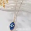 Europa y Estados Unidos collar con colgante de ojo de diablo ojo de palma personalidad joyería transfronteriza collar de resina imitación piedra natural