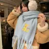 Bufanda Cuadros Fresca Estilo Coreano para Mujer, Otoño e Invierno Cachemira Sintética Gruesa Versátil Cálida Dulce Calentador de Cuello para Estudiante con Ambiente