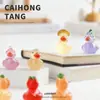 Resina Caricatura Estéreo Luminoso Frutas y Verduras Lindo Escuadrón de Patos Llavero Colgante DIY Accesorios Muñeco Estéreo de Escritorio