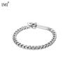 Pulseira IMI Aço Titânio Masculina e Feminina Casal ins Design de Nicho Pulseira Joia Estilo Frio Simples YL369