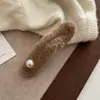 Presilha de Cabelo de Pelúcia com Contas Maillard para Mulheres, Presilha de Bico Grande para Nuca, Pinça Garra de Pelúcia de Alta Qualidade