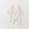 Body de Bebê Algodão Puro Primavera Outono Manga Longa Macacão Borboleta Proteção Barriga Bebê Estilo Quatro Estações Novas Roupas de Monge Roupas para Recém-Nascidos