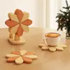 Porta-copos de Moinho de Vento, Protetor de Mesa Isolante de Calor, Jogo Americano de Mesa de Jantar, Anti-Queimaduras, Porta-copos de Madeira Resistente a Altas Temperaturas, Base para Tigela, Base para Panela, Suporte para Celular, Peça Decorativa Tudo em Um