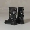Botas de media pantorrilla para mujer con hebilla de cinturón, estilo retro británico, nuevo modelo otoño/invierno, tacón grueso, punta redonda, botas de caballero Maillard