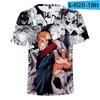 Nueva camiseta casual 3D de manga corta de cómic japonés transfronterizo para adultos, niños, hombres y mujeres
