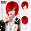 Cosplay de anime nuevo transfronterizo fibra química pelo corto multicolor opcional peluca con flequillo hacia arriba peluca para hombre y mujer cobertura completa de la cabeza