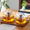 Bule de vidro resistente ao calor e à alta temperatura, espesso, para fogão a fogo aberto, pote para infusão de chá de aço inoxidável, bule de flor para uso doméstico