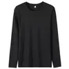Camiseta Blanca Pura de Manga Larga para Hombre de Algodón Puro 180g Camiseta para Hombre Camiseta Base Blanca Pura Camiseta Base para Primavera y Otoño Camiseta Estampada